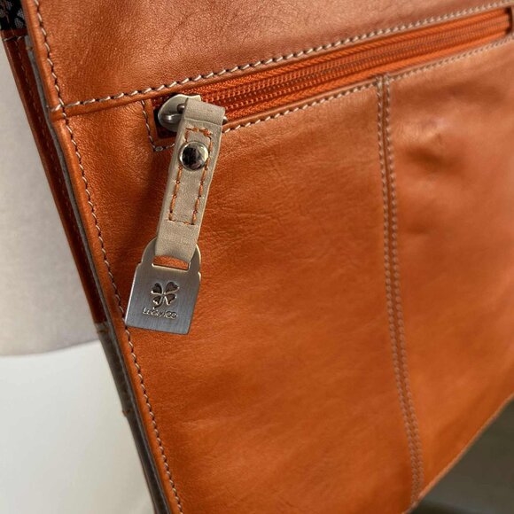 Joanel Orange Leather Flap Crossbody with Stone Trim – US OS - Picture 3 of 11